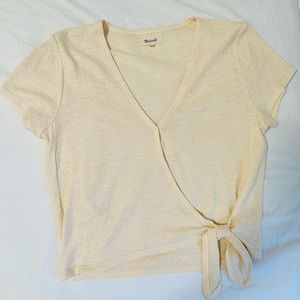 Madewell Cream Wrap Top